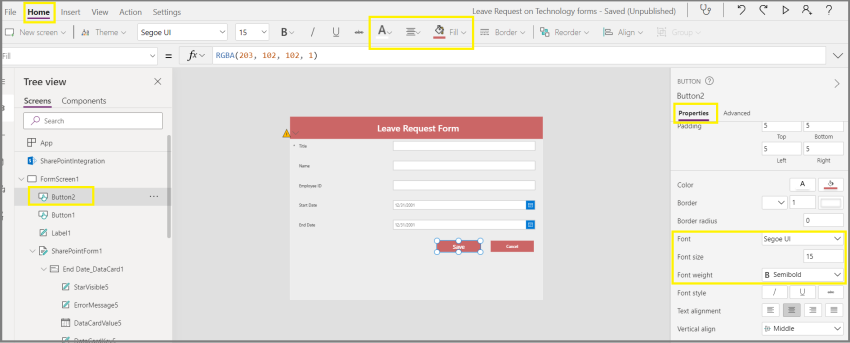 Create a Customized PowerApps Form